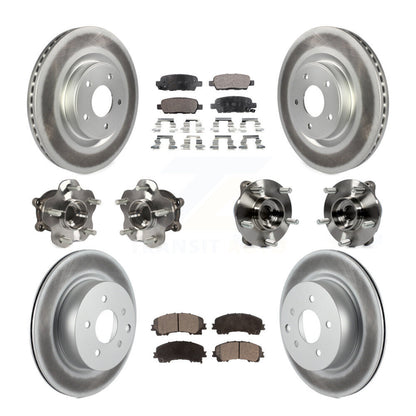 Hub Bearing Coated Brake Rotor & Pad Front Rear Kit (10Pc) For INFINITI QX50 AWD