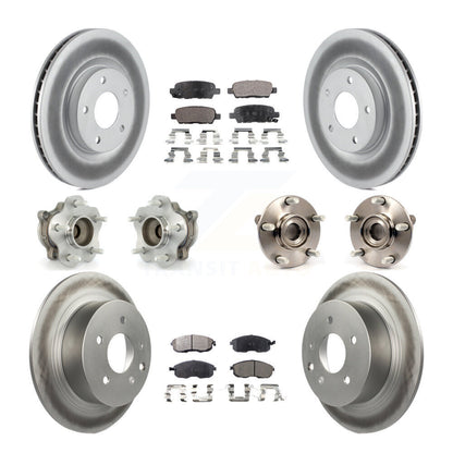Hub Bearing Coated Disc Brake Rotor Pads Front Rear Kit (10Pc) For Nissan Sentra