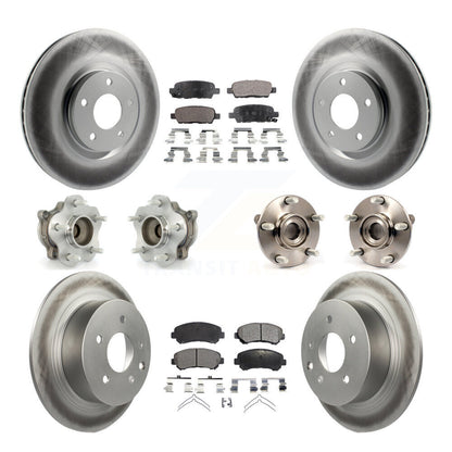 Hub Bearing Coated Disc Brake Rotor Pads Front Rear Kit (10Pc) For Nissan Sentra
