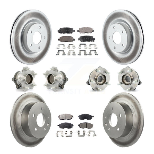 Hub Bearing Coated Disc Brake Rotor Pads Front Rear Kit (10Pc) For Nissan Altima