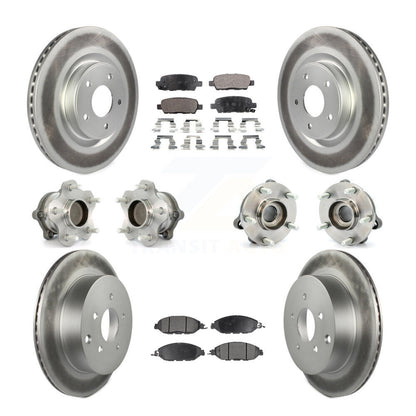 Hub Bearing Coat Brake Rotor Pad Front Rear Kit (10Pc) For Nissan Pathfinder FWD