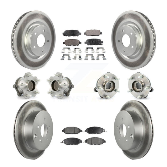 Hub Bearing Coat Brake Rotor Pad Front Rear Kit (10Pc) For Nissan Pathfinder FWD