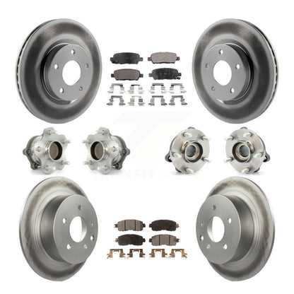 Hub Bearing Coated Disc Brake Rotor Pads Front Rear Kit (10Pc) For Nissan Altima