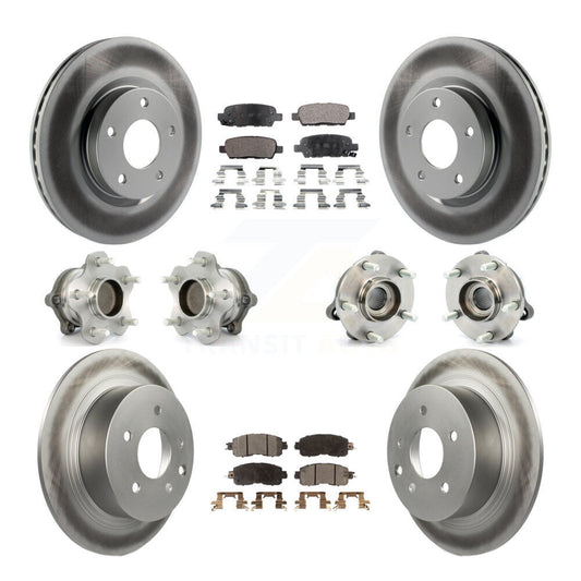 Hub Bearing Coated Disc Brake Rotor Pads Front Rear Kit (10Pc) For Nissan Altima