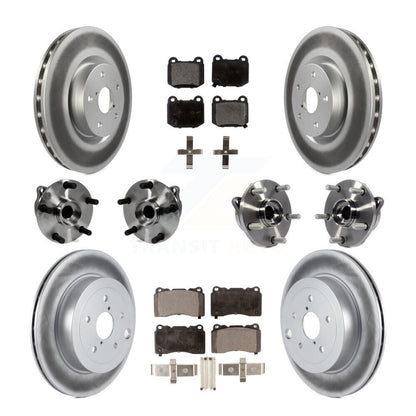 Hub Bearing Coated Brake Rotor Pads Front Rear Kit (10Pc) For Subaru Impreza WRX