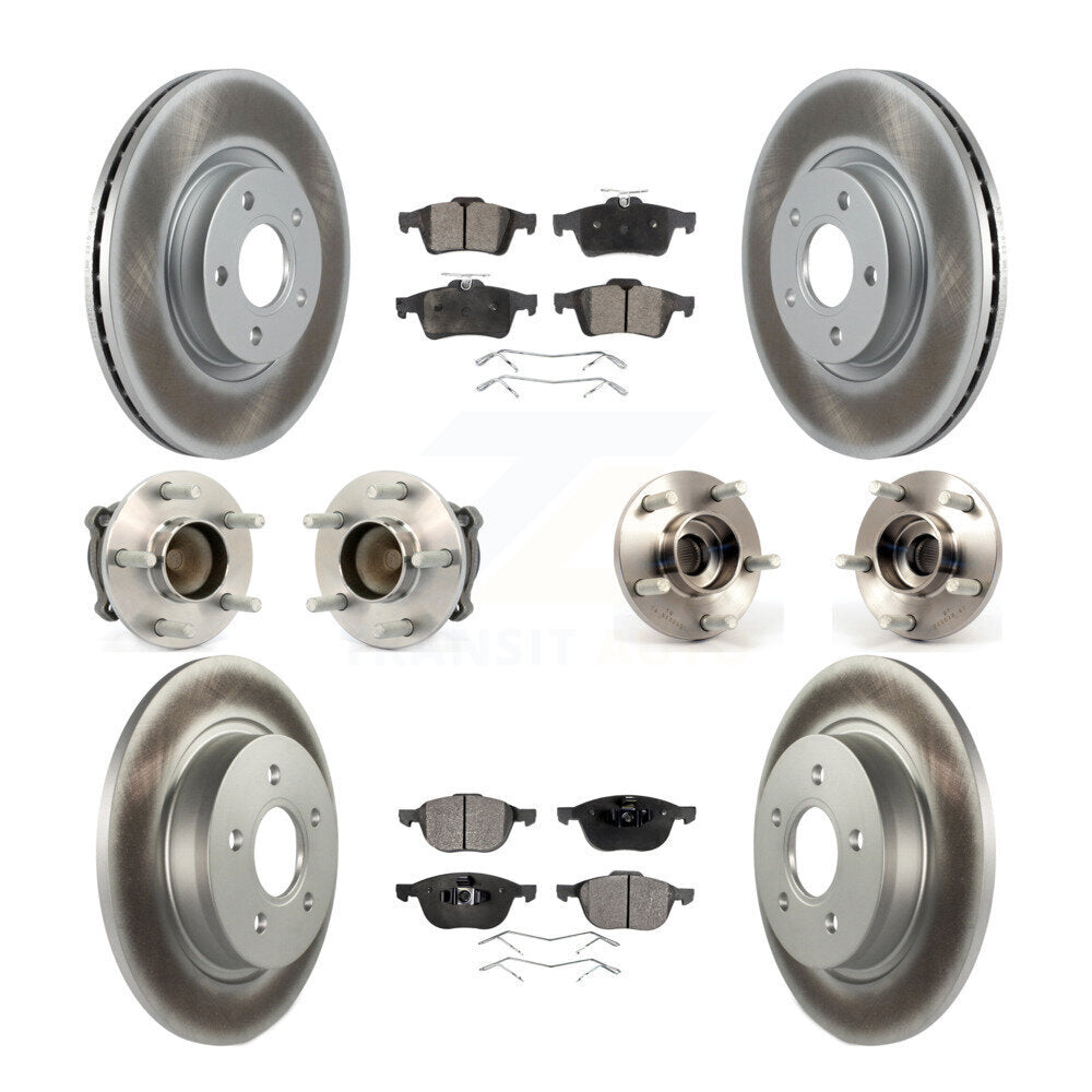 Hub Bearing Coat Brake Rotor Pad Front Rear Kit (10Pc) For Volvo S40 C30 V50 C70