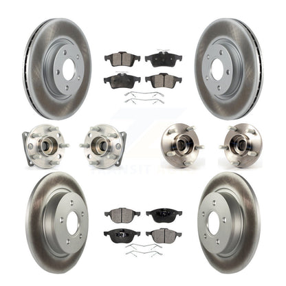 Hub Bearing Coated Brake Rotor & Pad Front Rear Kit (10Pc) For Volvo S40 V50 AWD