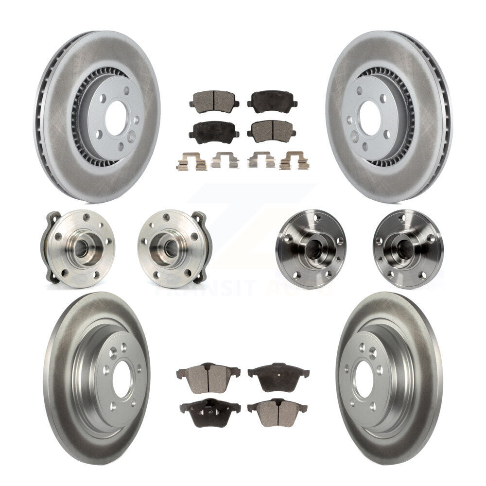 Hub Bearing Coated Brake Rotor Pad Front Rear Kit (10Pc) For Volvo S60 V60 Cross