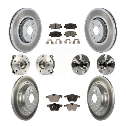 Hub Bearing Coated Brake Rotor Pad Front Rear Kit (10Pc) For Volvo S60 V60 Cross