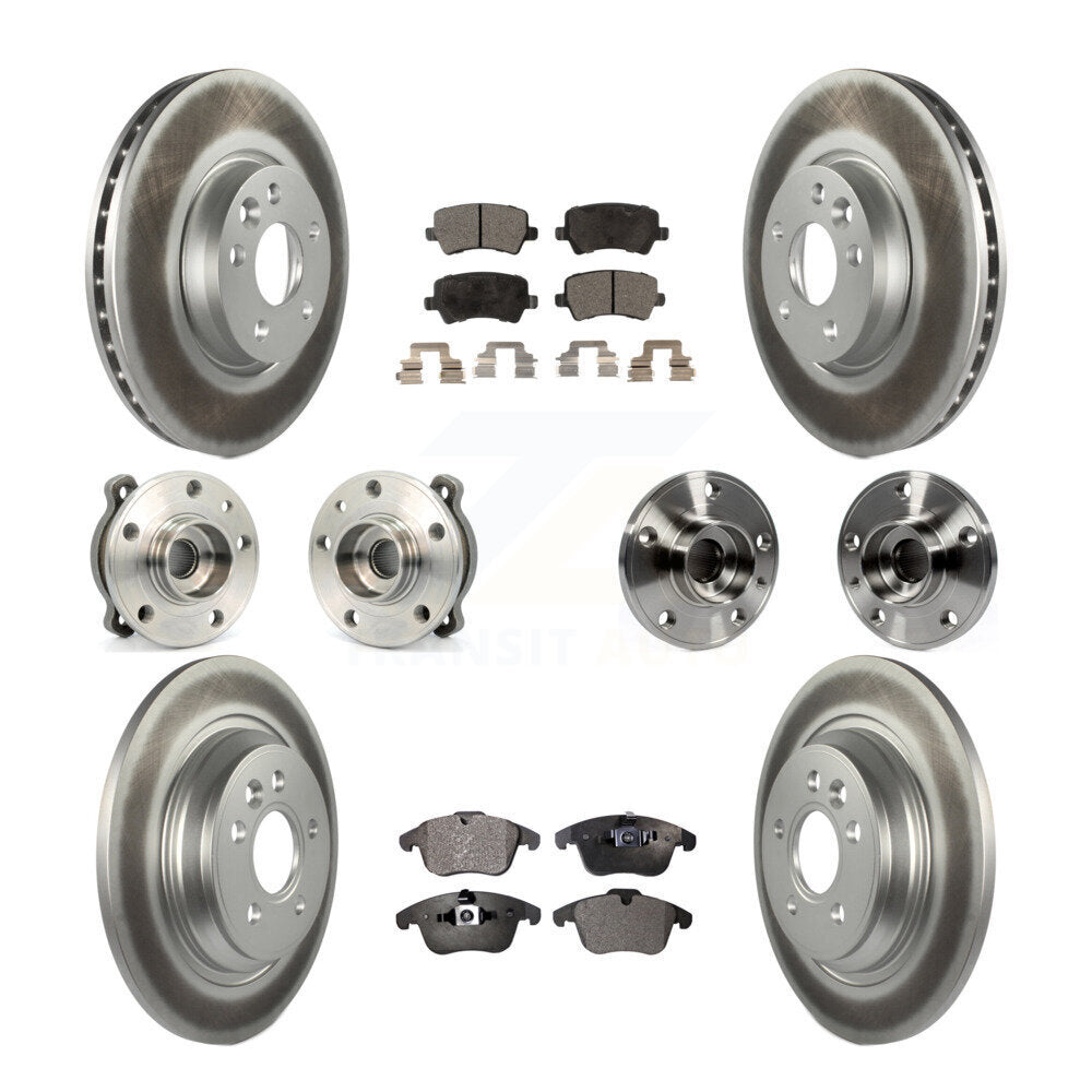 Hub Bearing Coated Brake Rotor Pad Front Rear Kit (10Pc) For 13-14 Volvo S60 AWD