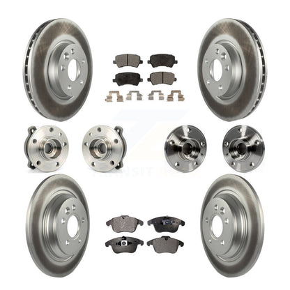 Hub Bearing Coated Brake Rotor Pad Front Rear Kit (10Pc) For 13-14 Volvo S60 AWD