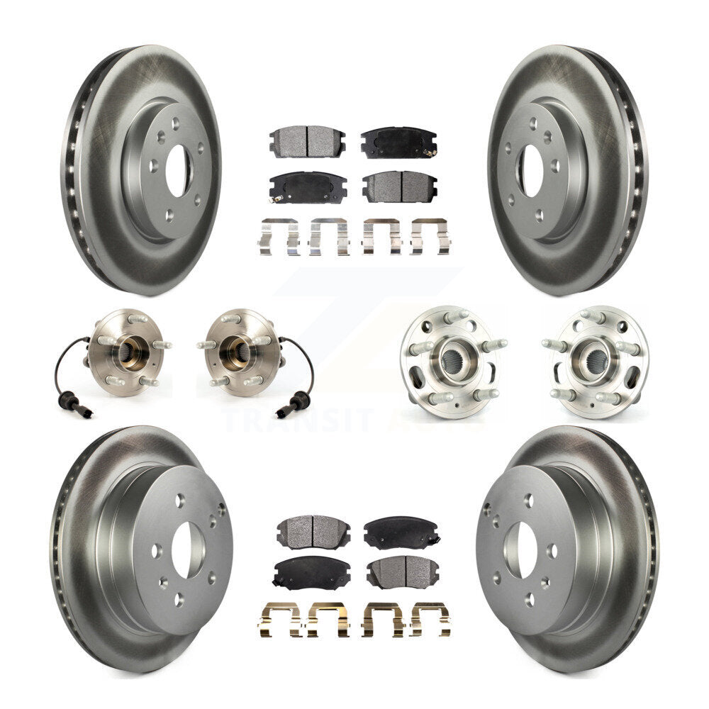 Hub Bearing Coat Brake Rotor Pad Front Rear Kit (10Pc) For Chevrolet Equinox GMC