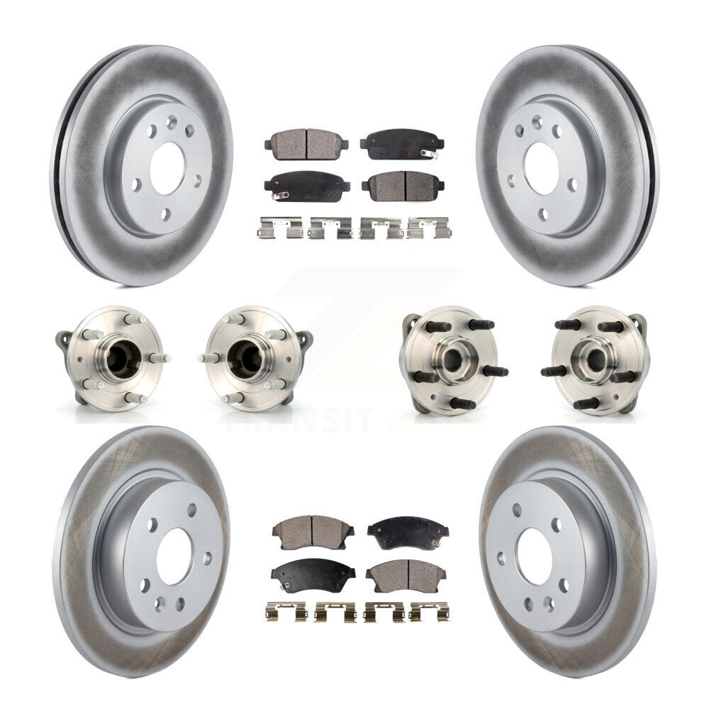 Hub Bearing Coat Brake Rotor Pad Front Rear Kit (10Pc) For 11-12 Chevrolet Cruze