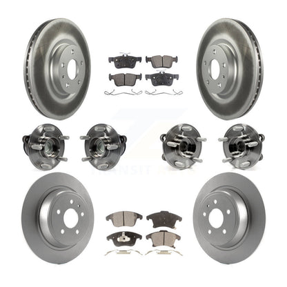 Hub Bearing Coated Brake Rotor Pad Front Rear Kit (10Pc) For Ford Fusion Lincoln