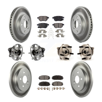 Hub Bearing Coat Brake Rotor Pads Front Rear Kit (10Pc) For Toyota Prius Plug-In