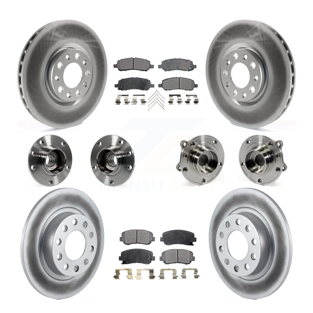 Hub Bearing Coat Brake Rotor Pads Front Rear Kit (10Pc) For 2013-2016 Dodge Dart