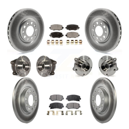 Hub Bearing Coated Brake Rotor & Pads Front Rear Kit (10Pc) For Chrysler 200 AWD