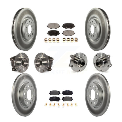 Hub Bearing Coated Brake Rotor & Pads Front Rear Kit (10Pc) For Chrysler 200 AWD