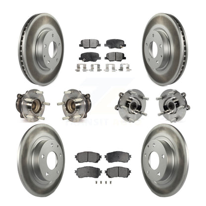 Hub Bearings Coated Disc Brake Rotors And Pads Front Rear Kit (10Pc) For Mazda 6