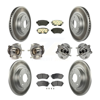 Hub Bearing Coated Brake Rotor & Pad Front Rear Kit (10Pc) For 2016-2018 Mazda 6