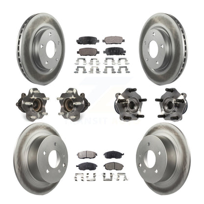 Hub Bearing Coated Disc Brake Rotor Pads Front Rear Kit (10Pc) For Nissan Sentra