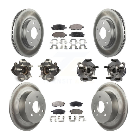 Hub Bearing Coated Disc Brake Rotor Pads Front Rear Kit (10Pc) For Nissan Sentra