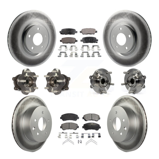 Hub Bearing Coated Disc Brake Rotor & Pads Front Rear Kit (10Pc) For Nissan Juke