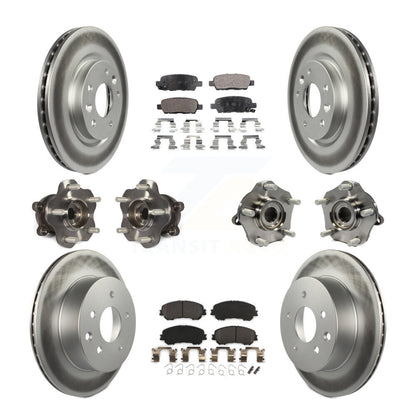 Hub Bearing Coated Brake Rotor Pads Front Rear Kit (10Pc) For Nissan Rogue Sport