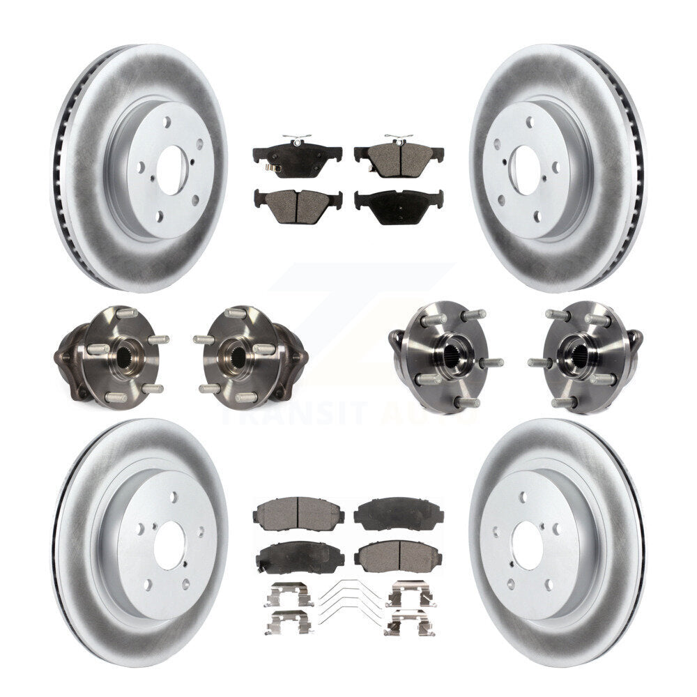 Hub Bearing Coated Brake Rotor Pads Front Rear Kit (10Pc) For Subaru Legacy 2.5L