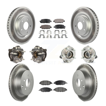 Hub Bearing Coated Brake Rotor & Pad Front Rear Kit (10Pc) For Nissan Pathfinder