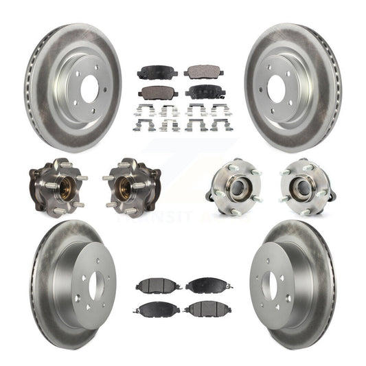 Hub Bearing Coated Brake Rotor & Pad Front Rear Kit (10Pc) For Nissan Pathfinder