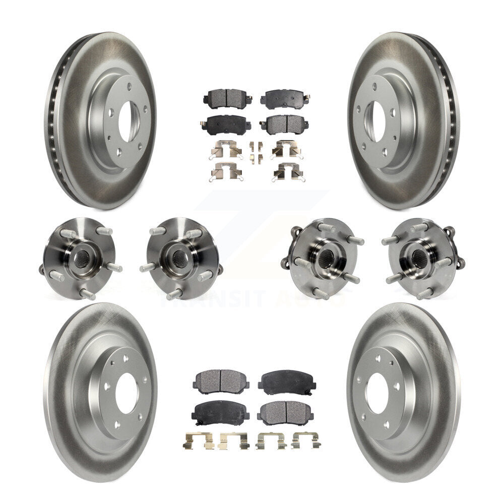 Hub Bearing Coat Brake Rotor Pads Front Rear Kit (10Pc) For 13-15 Mazda CX-5 AWD