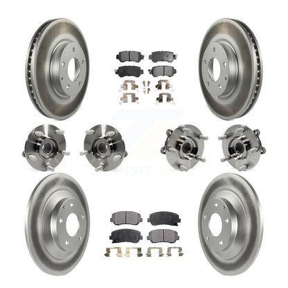 Hub Bearing Coat Brake Rotor Pads Front Rear Kit (10Pc) For 13-15 Mazda CX-5 AWD
