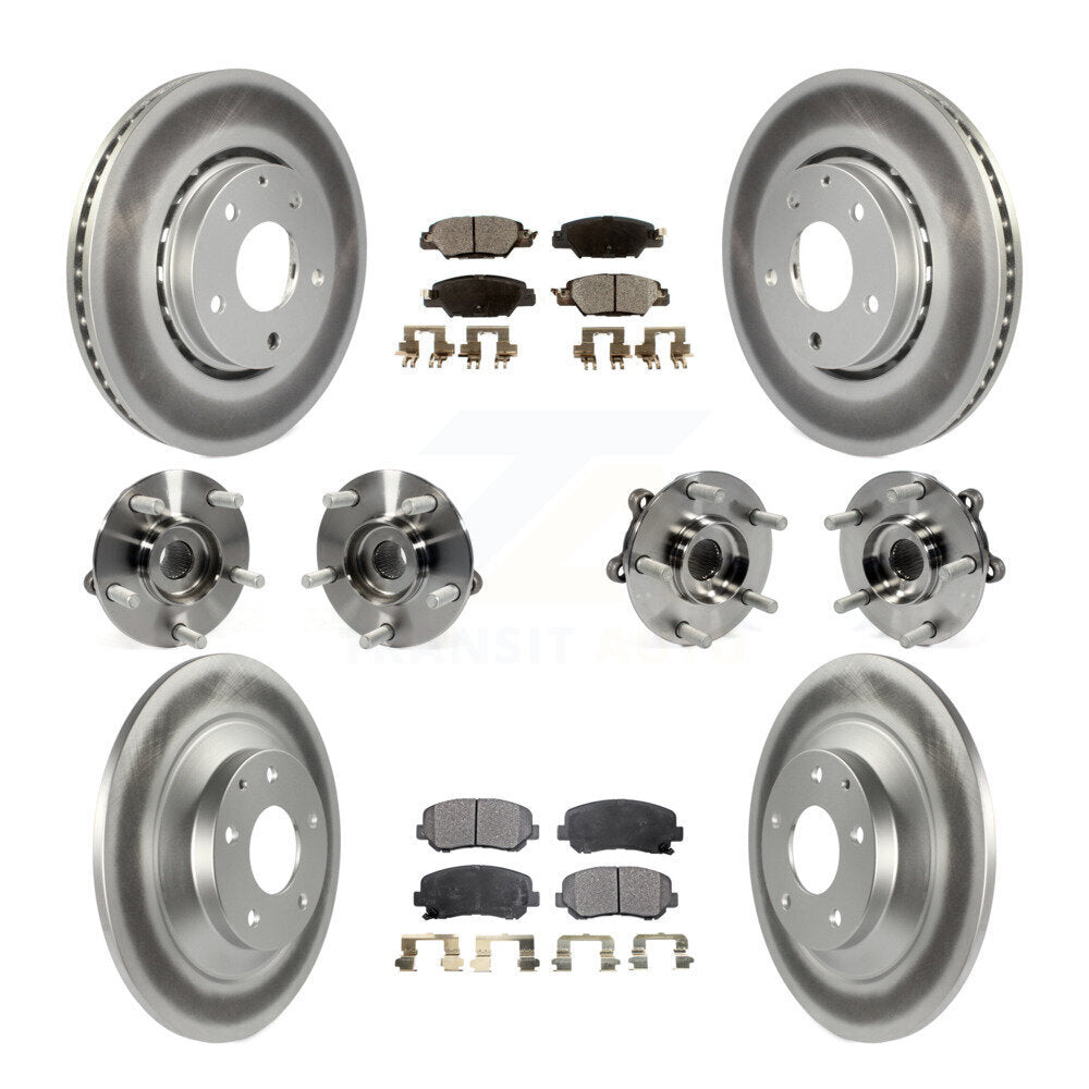 Hub Bearing Coated Disc Brake Rotor And Pad Front Rear Kit (10Pc) For Mazda CX-5