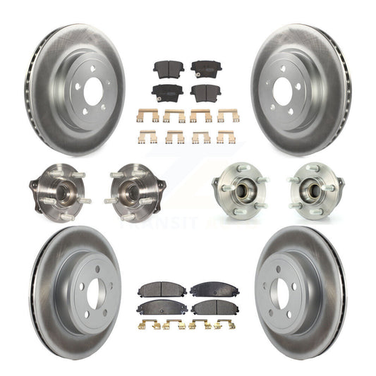 Hub Bearing Coated Brake Rotor & Pad Front Rear Kit (10Pc) For Dodge Charger 300