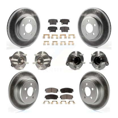 Hub Bearing Coated Brake Rotor & Pad Front Rear Kit (10Pc) For Dodge Charger 300