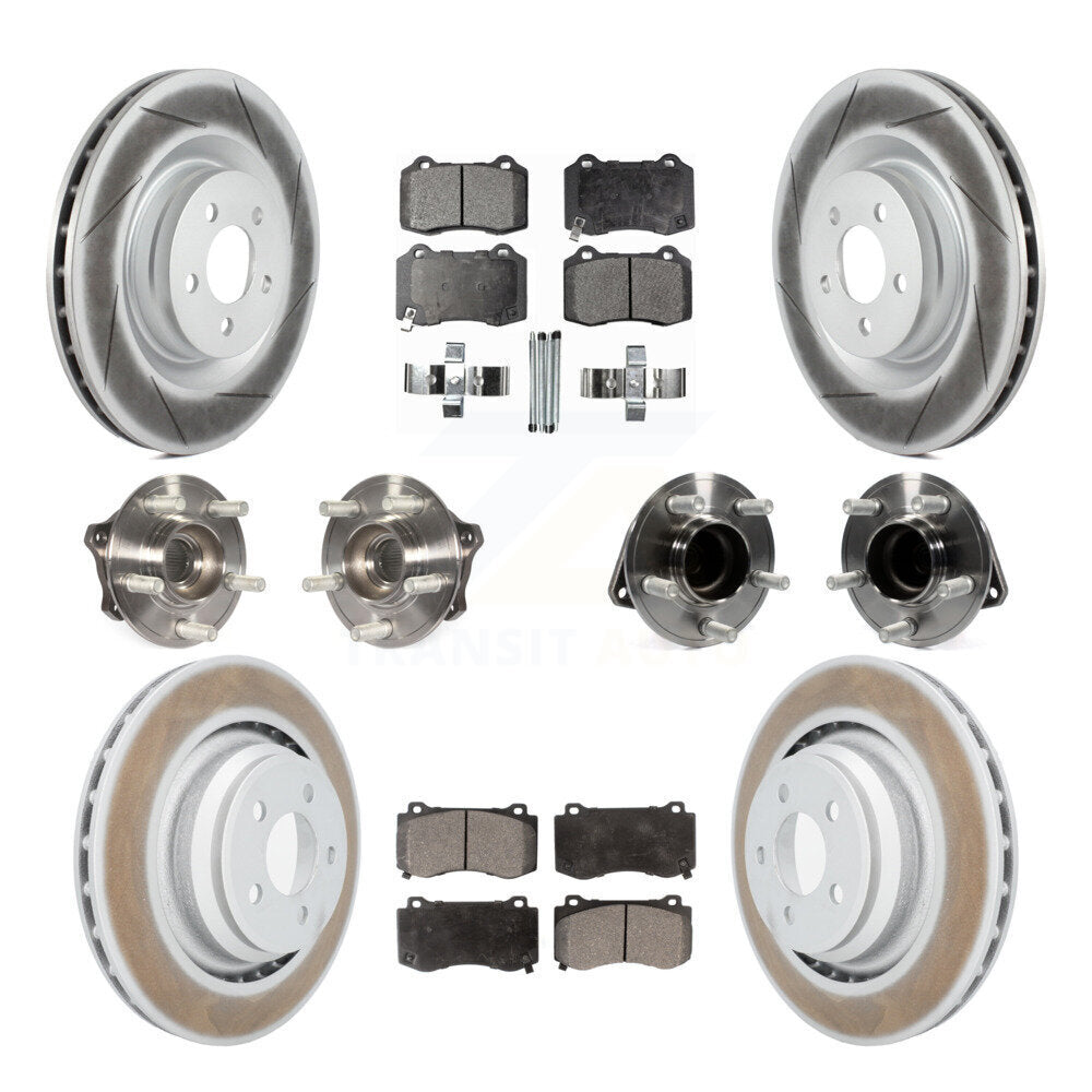 Hub Bearing Coated Disc Brake Rotor Pads Front Rear Kit (10Pc) For Dodge Charger