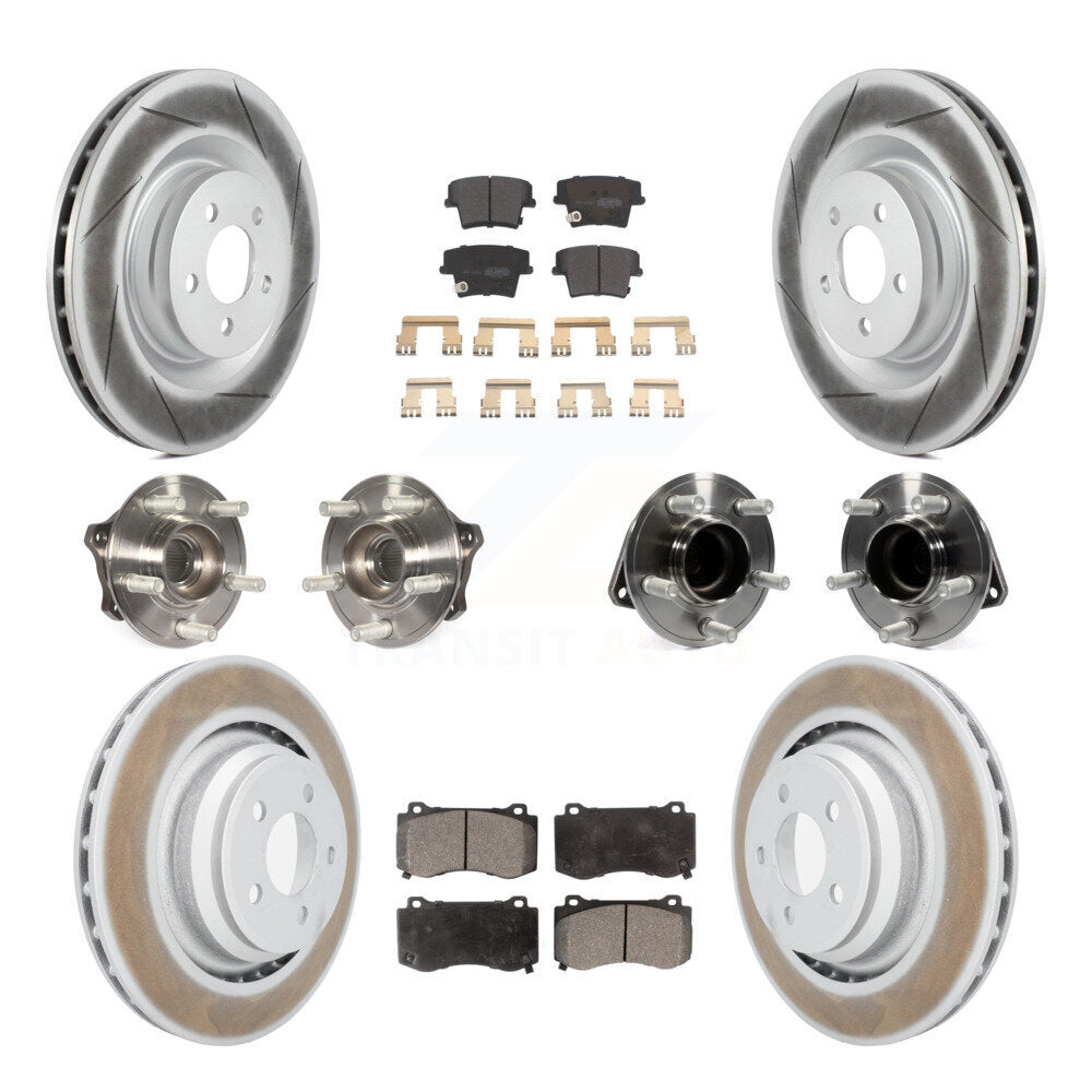 Hub Bearing Coated Disc Brake Rotor Pads Front Rear Kit (10Pc) For Dodge Charger