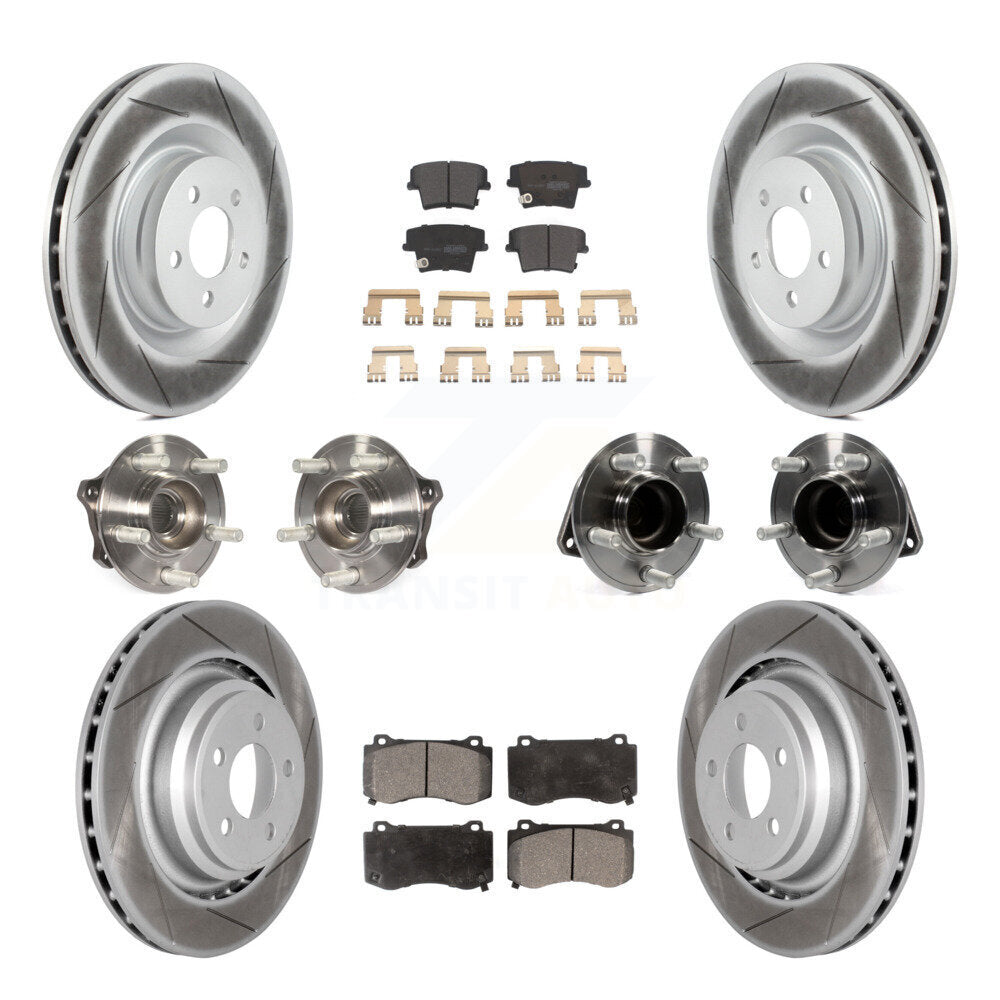 Hub Bearing Coated Disc Brake Rotor Pads Front Rear Kit (10Pc) For Dodge Charger