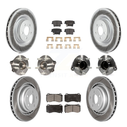 Hub Bearing Coated Disc Brake Rotor Pads Front Rear Kit (10Pc) For Dodge Charger