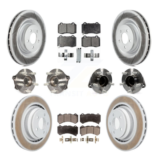 Hub Bearing Coated Brake Rotor & Pads Front Rear Kit (10Pc) For Dodge Challenger