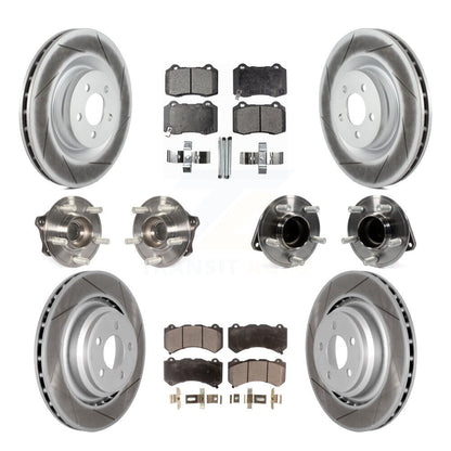 Hub Bearing Coated Brake Rotor & Pads Front Rear Kit (10Pc) For Dodge Challenger