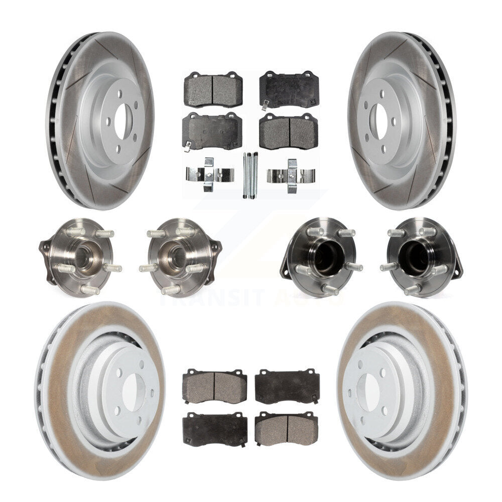 Hub Bearing Coated Disc Brake Rotor Pads Front Rear Kit (10Pc) For Dodge Charger
