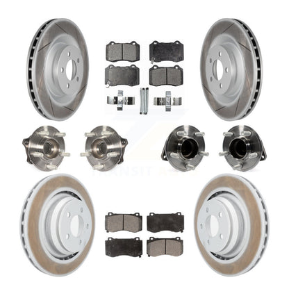 Hub Bearing Coated Disc Brake Rotor Pads Front Rear Kit (10Pc) For Dodge Charger