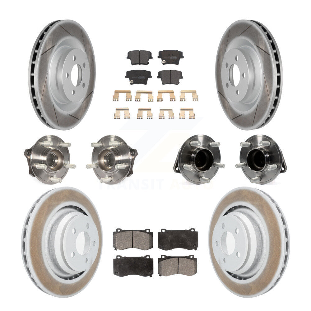 Hub Bearing Coated Disc Brake Rotor Pads Front Rear Kit (10Pc) For Dodge Charger