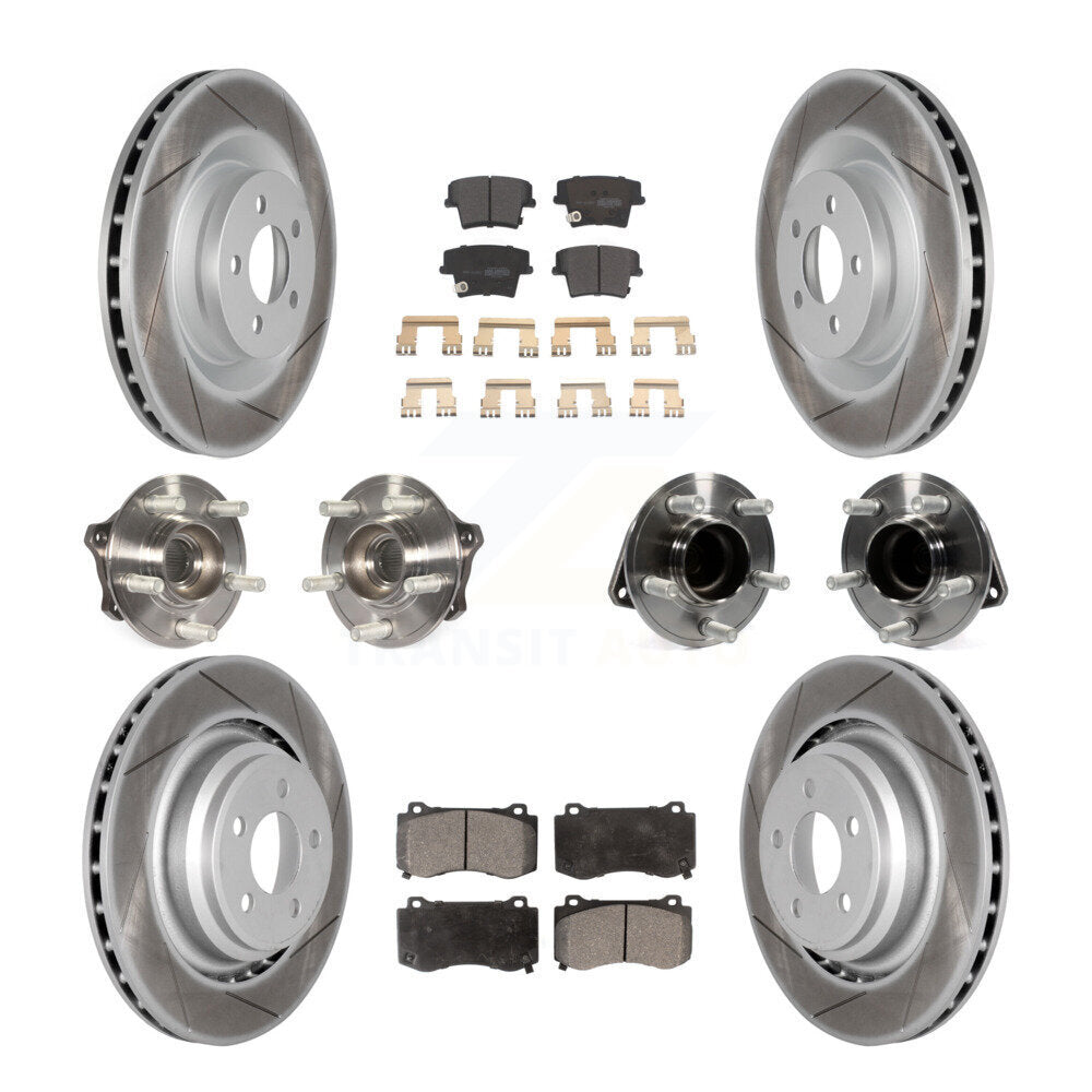 Hub Bearing Coated Disc Brake Rotor Pads Front Rear Kit (10Pc) For Dodge Charger