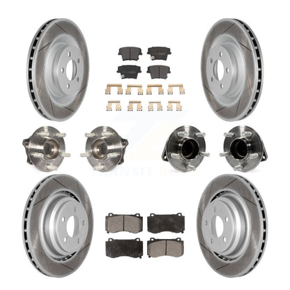 Hub Bearing Coated Disc Brake Rotor Pads Front Rear Kit (10Pc) For Dodge Charger