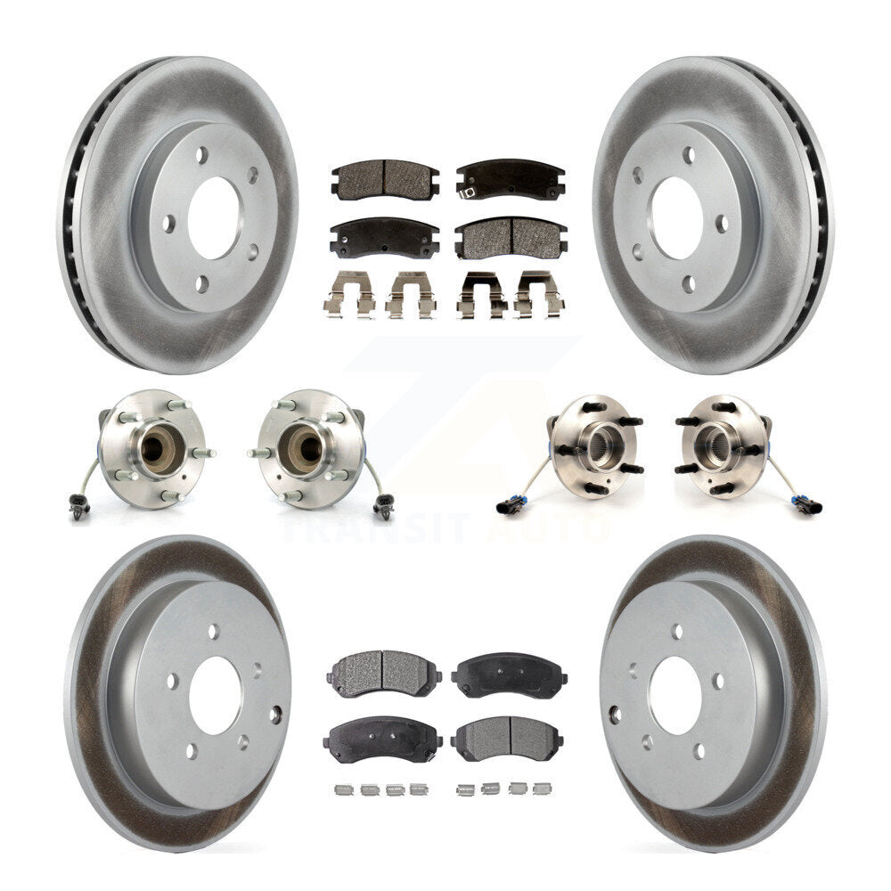 Hub Bearing Coated Brake Rotor & Pads Front Rear Kit (10Pc) For Buick Rendezvous