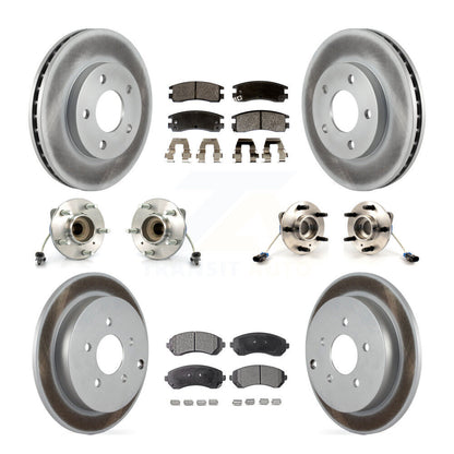 Hub Bearing Coated Brake Rotor & Pads Front Rear Kit (10Pc) For Buick Rendezvous