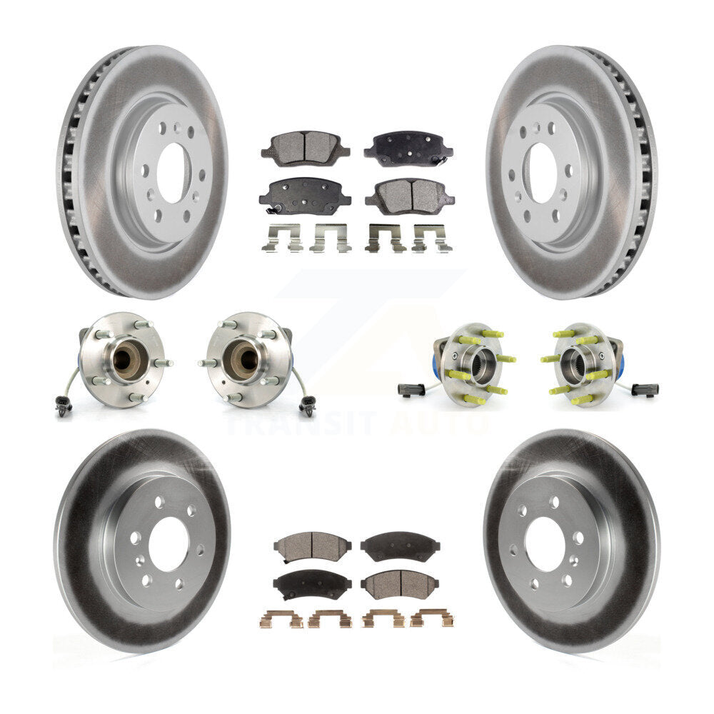 Hub Bearing Coated Disc Brake Rotor & Pad Front Rear Kit (10Pc) For Saturn Relay